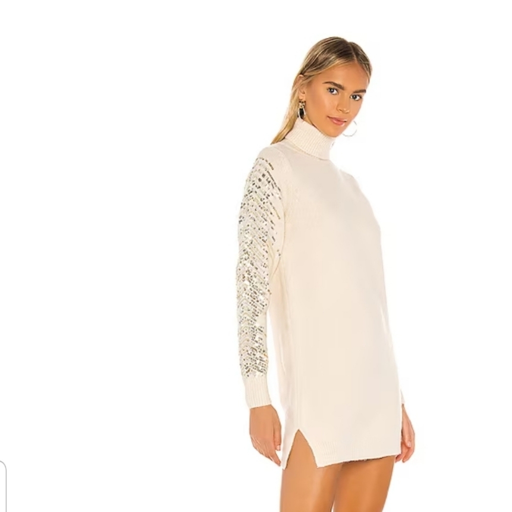 Rudie Sparkle Sleeve Dress in Ivory superdown Color:Ivory